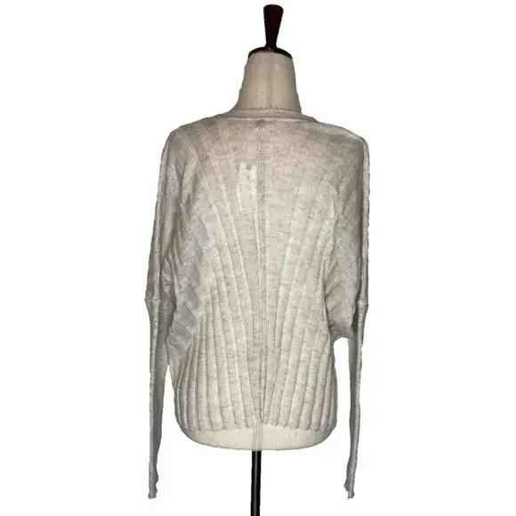 Anthropologie Pilcro V Neck Boxy Rib Sweater Long Sleeve Ivory Boho Size S NWT - Picture 6 of 9